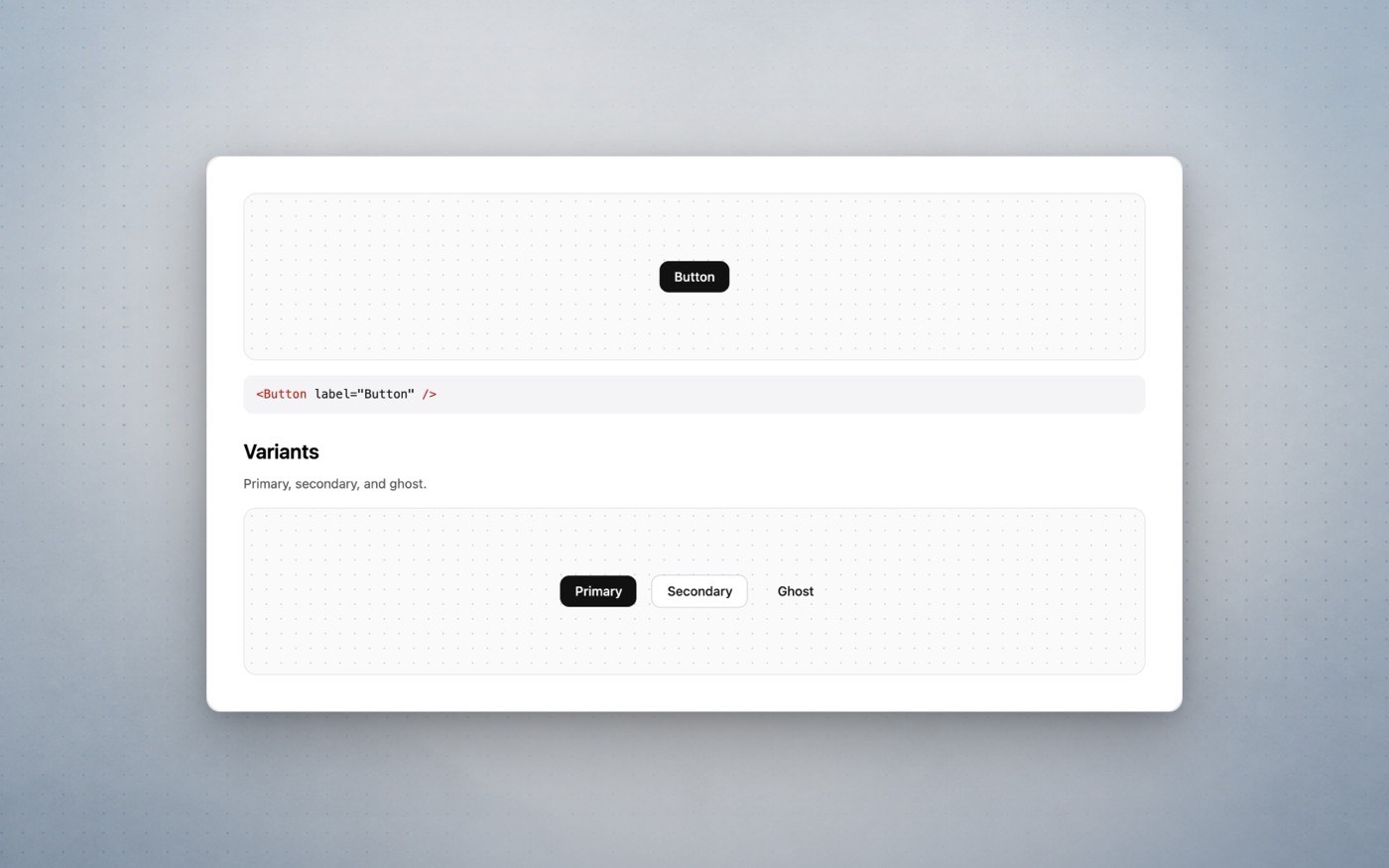 Natt UI button variants on a soft textured background